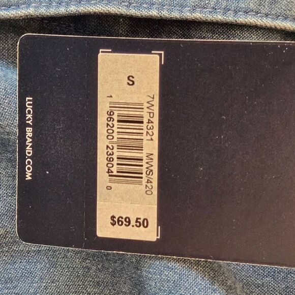 NWT Lucky Brand Womens Tencil Long Sleeve Button Down Shirt Blue Size Small - Picture 6 of 13